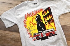 Vintage Double Sided Firefighter Fireman Shirt Medium