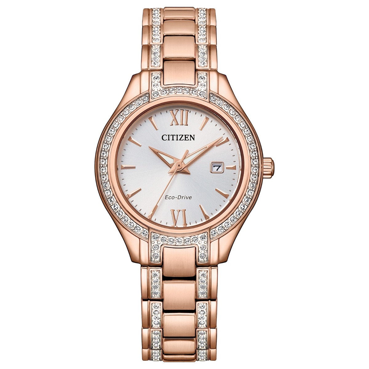 Citizen Silhouette Crystal Eco-Drive Women's Pink Gold Watch 30MM