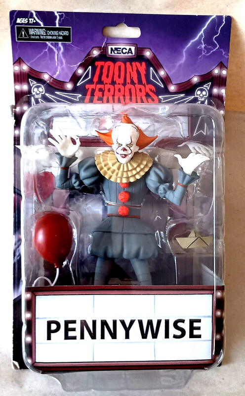 NECA Toony Terrors Pennywise from IT (Gray) Figure New NOS Blemish Box Read