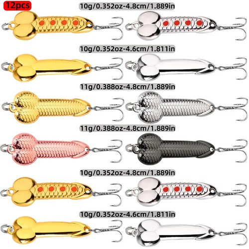 12Pcs Spoon Fishing Lures Set Metal Shape Bait Crankbait Hook 5-20g Metal Sequin - Picture 15 of 17
