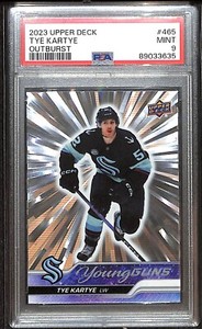 2023-24 Upper Deck Series 2 Silver Outburst Young Guns #465 Tye Kartye PSA 9