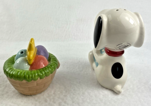 Cesta de huevos de Pascua de primavera Peanuts Snoopy & Woodstock saleros y pimenteros con caja - Imagen 8 de 13