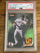 2021 Stadium Club MIKE TROUT vr6 Virtual Reality Orange 11/50 PSA 8 Nm MINT