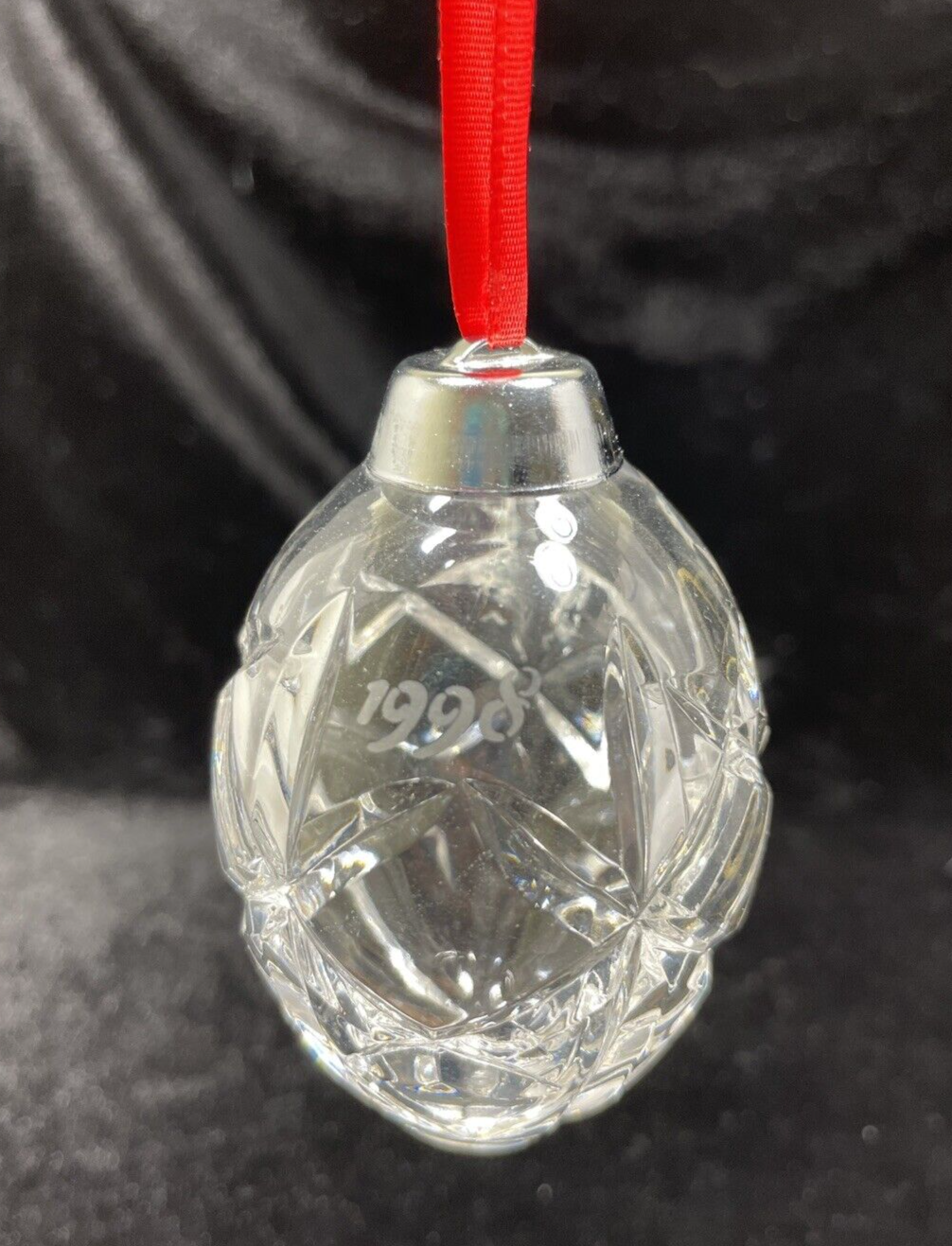 Vintage 1998 Hand-Cut Crystal Hanging Ornament 3.25 Inches