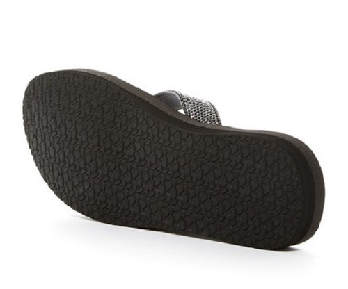 Sandalias chanclas para mujer Reef STAR SASSY negras plateadas brillantes con soporte para arco - Imagen 3 de 4