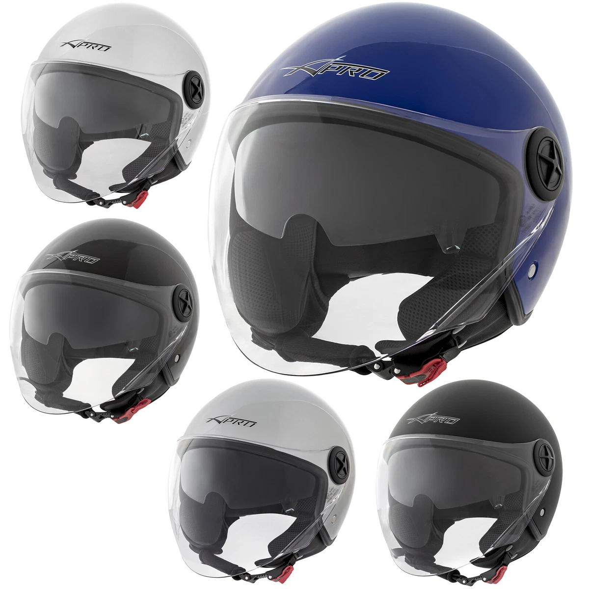 EBAYIN Casco Moto Retro Bluetooth In Pelle, Casco Jet 3/4 Vintage Con Occhiali - Omologato ECE/DOT - Uomo E Donna