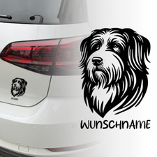 Auto Aufkleber | Bearded Collie | Hund | Wunschname Personalisiert Sticker 629