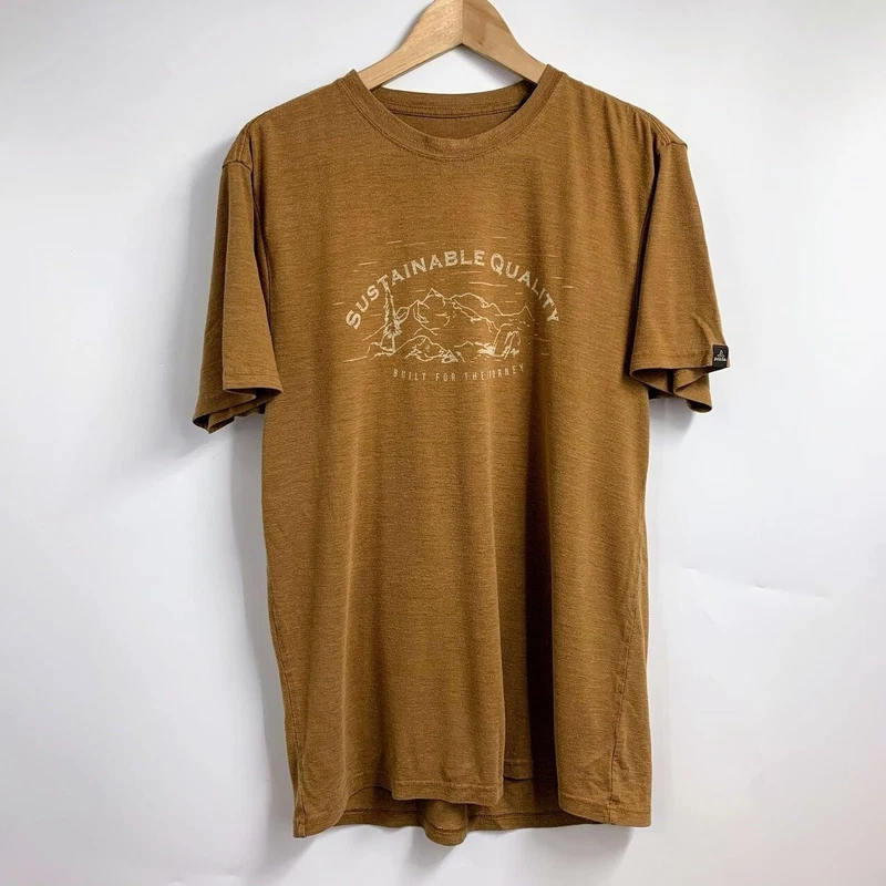 prana sustainable quality crew neck short sleeve cotton shirt