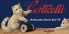 Corticelli Silk Thread, Kitten Theme NEW Sign 24x48" USA STEEL XL Size 10 lbs