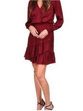 NWT Michael Kors Cheetah Print Plisse Jacquard Surplice V-Neck Dress Size S $165