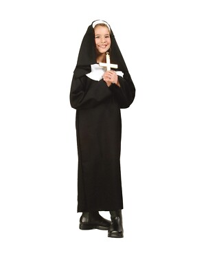 LITTLE LIL' SISTER NUN MOTHER TERESA CATHOLIC GIRL HABIT CHILD COSTUME BLACK
