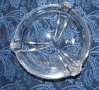 Mid Century Modern Ashtray Heavy Clear Glass for 3 Cigarettes — photo 4