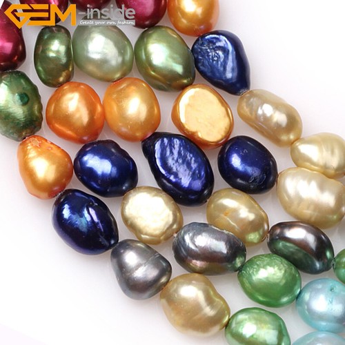 Freshwater Pearl Gemstone Rice Loose Beads For Jewelry Making 15" 5-6x6-8mm - Picture 104 of 196