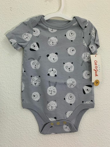 Neu mit Etikett Mädchen Größe 3-6M Baby Katze & Jack kurzärmliger Einteiler Body Tiermotiv - Bild 1 von 6