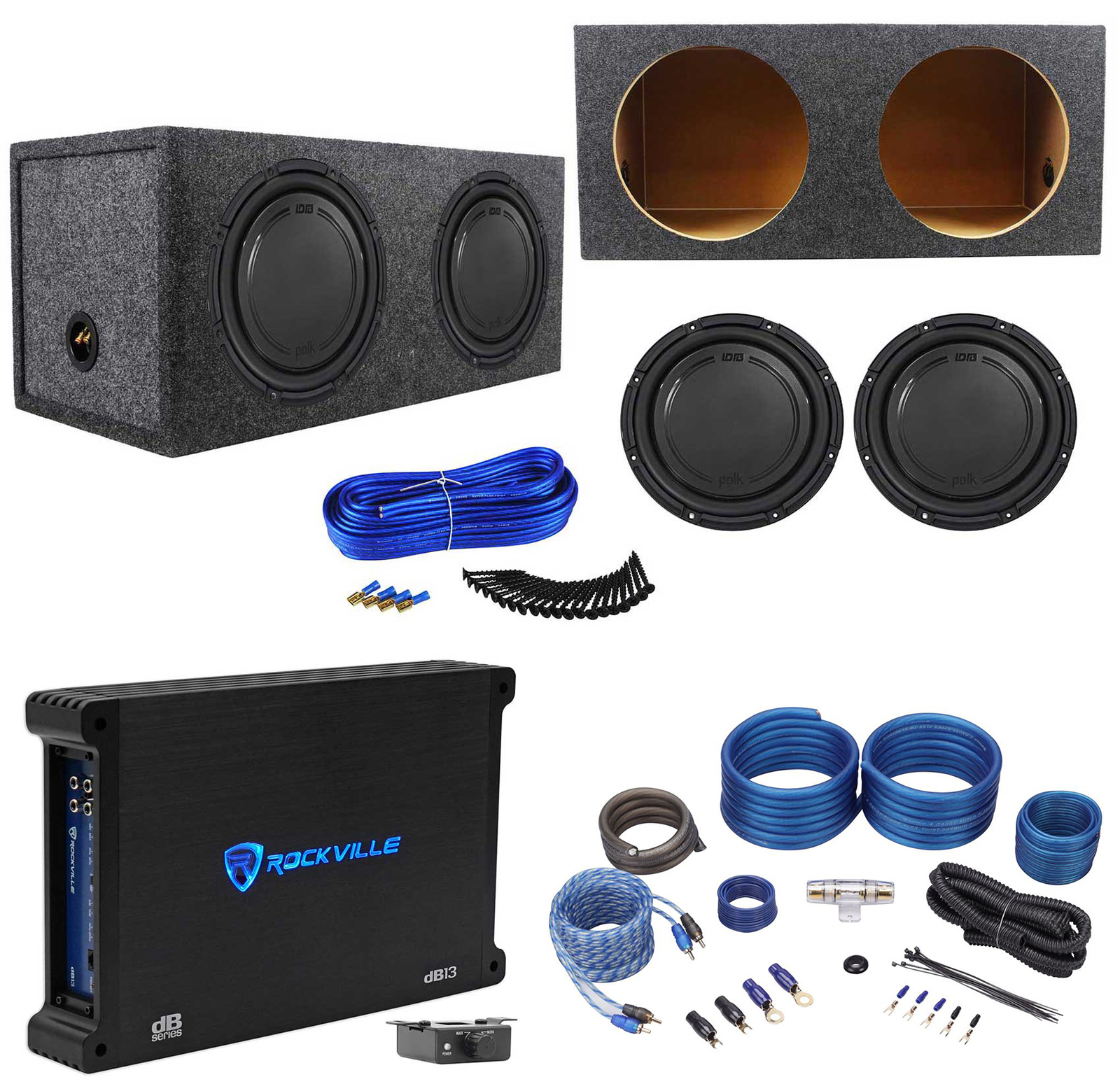 2 Polk Audio DB1242SVC 12 сабвуферов мощностью 2220 Вт Герметичная коробка Моноусилитель Комплект усилителей 64790₽