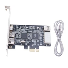 PCI-e 1X IEEE1394A 4Ports 3x6pin+4pin Capture Firewire Card For Win10/11 ti chip