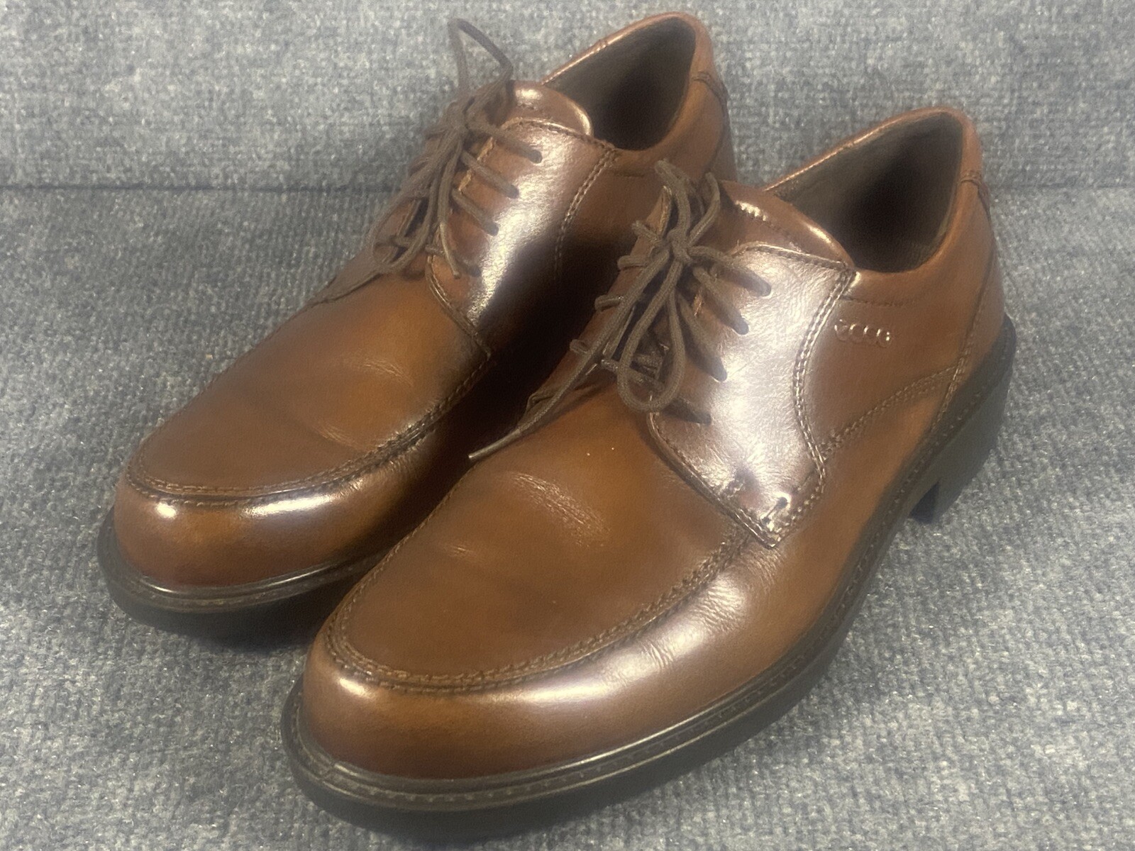 SAOLA Mocassini Oxford ECCO in pelle marrone con cravatta scarpa da uomo taglia Eur 44 US 11 *bellissima*