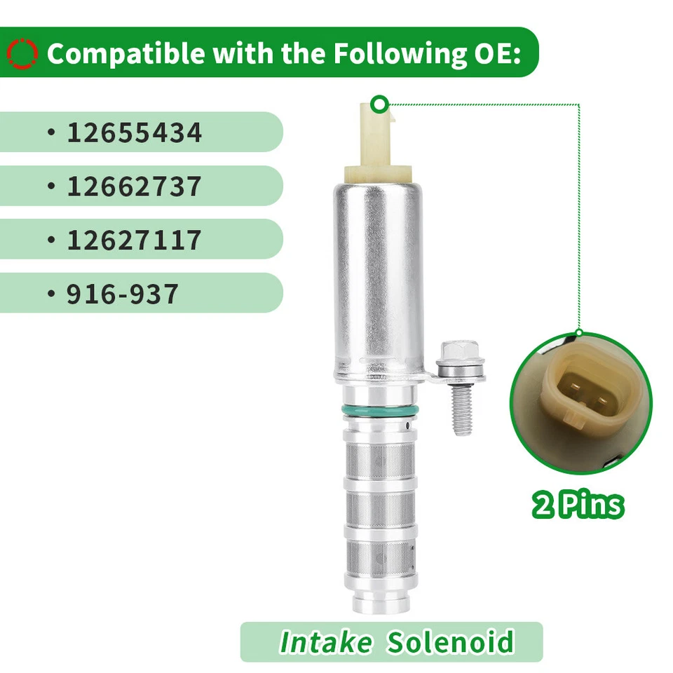 12655433 12655434 Intake＆Exhaust 2PCS VVT Solenoid Valve For Buick Cadillac GMC Foto 2 de 4