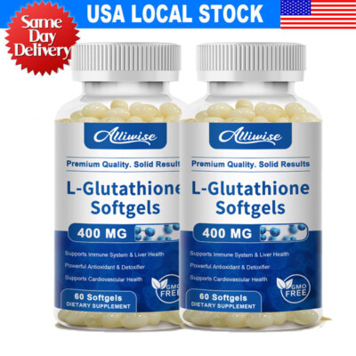 2Pack L-Glutathione Capsules Natural Antioxidant Anti-Aging Skin Whitening Pills