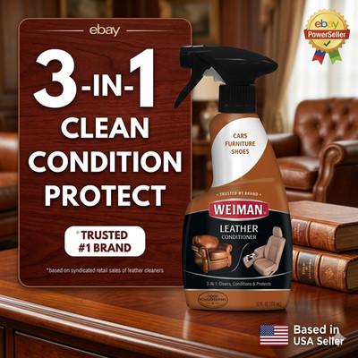 Weiman LEATHER CONDITIONER CLEANER Protect Restore Car Auto Seat Sofa 12oz spray