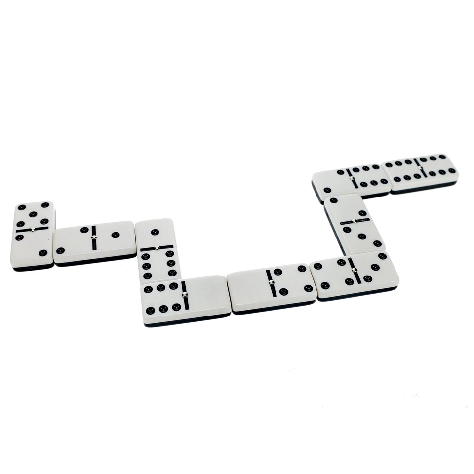 WE Games Two-Toned Black & White Double 6 Dominoes with Spinners - Club Size - Image 4 of 4