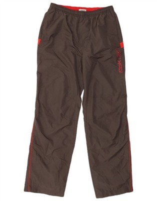 REEBOK Mens Graphic Tracksuit Trousers Small  Grey Polyester AI07