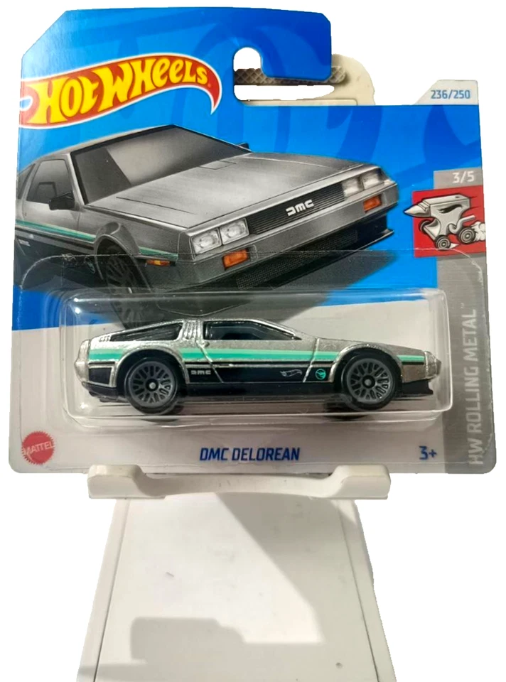 Hot Wheels ’81 DeLorean DMC-12 — HW роликовый металл — серебристый литой — 3/5 — 2024 - Изображение 3 из 4