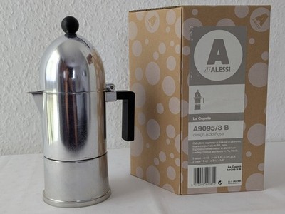 Alessi Espressokocher La Cupola, schwarz-silber, 3 Tassen, Höhe 22,4 cm, wie neu