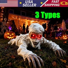 Halloween Skeleton Groundbreaker Crawling Zombie with Light Eyes Creepy Sound
