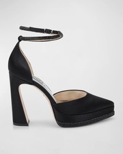 Badgley Mischka Eliana Embellished Satin Cocktail Pumps Orig 275 w/tax 9.5 