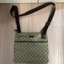 Borsa a tracolla Gucci GG Supreme PVC pelle beige autentica dal Giappone