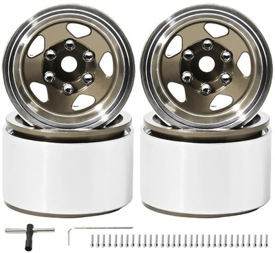 1.0 Beadlock Wheel Rim Set Aluminum Alloy RC Upgrade Part for Traxxas 1/18 TR...