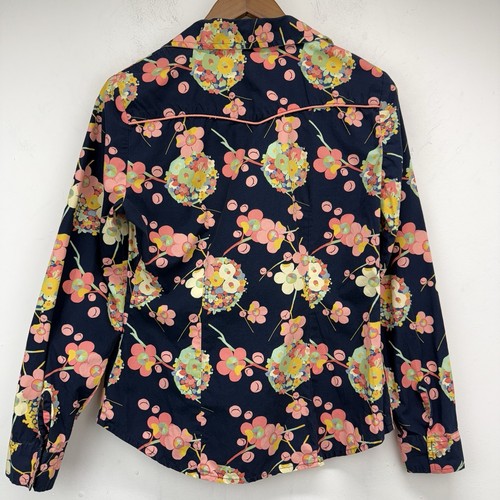 Vtg Gap Sz Medium Women’s Multicolor Floral Pearl Snap Long Sleeve Western Shirt - Picture 6 of 6