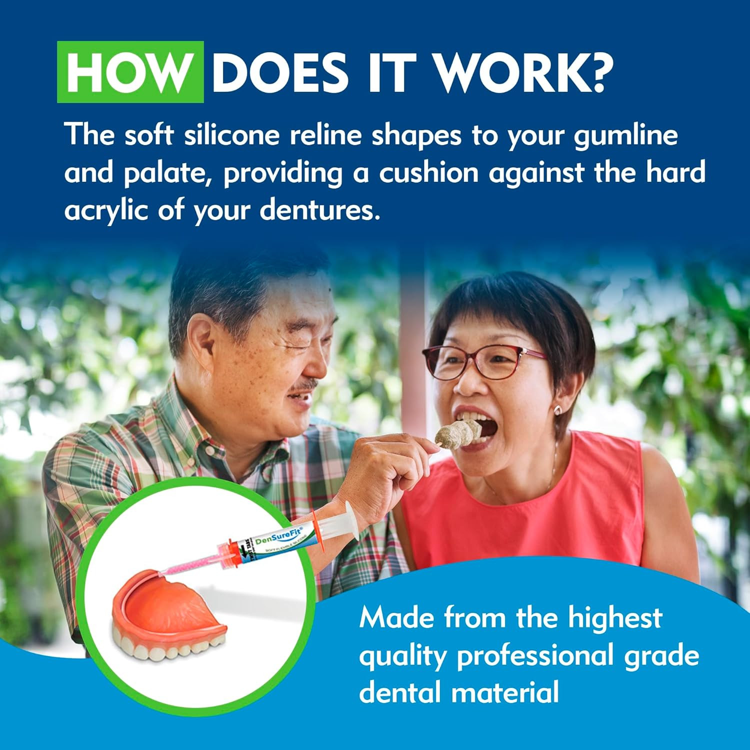 Upper and Lower Denture Reline Kit, Soft Silicone Denture Reliner Repair and Car