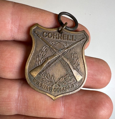 1916 Cornell University Medal Rifle Team Military Fob Award Badge Bastian Bros