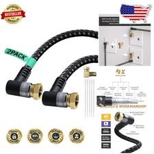 8ft RG6 Coaxial Cable 2pk, Gold-Plated Angled F, Nylon Braided