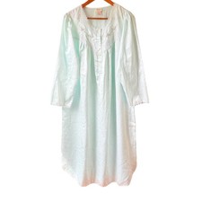 VTG Barbizon Cuddleskin Long Sleeve  Lace Detail Nightgown Women's Size Large