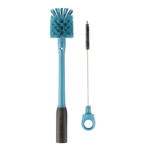 OWALA 2-IN-1 WATER BOTTLE BRUSH CLEANER AND WATER BOTTLE - SMOKEY BLUE
