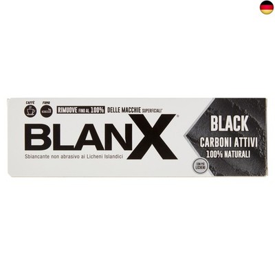 Blanx Zahnpasta Black 75 ml, Whitening Zahnpasta mit isländischen Flechten und 