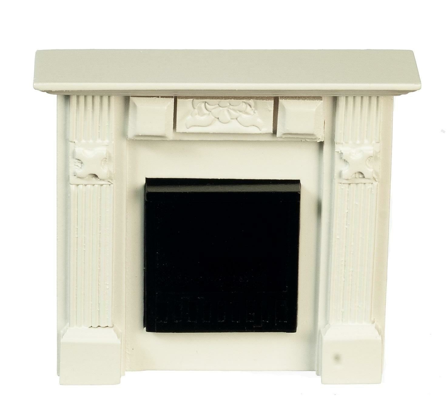 Dolls House Small Georgian White Wood Elizabeth Fireplace Miniature 1:12 Scale