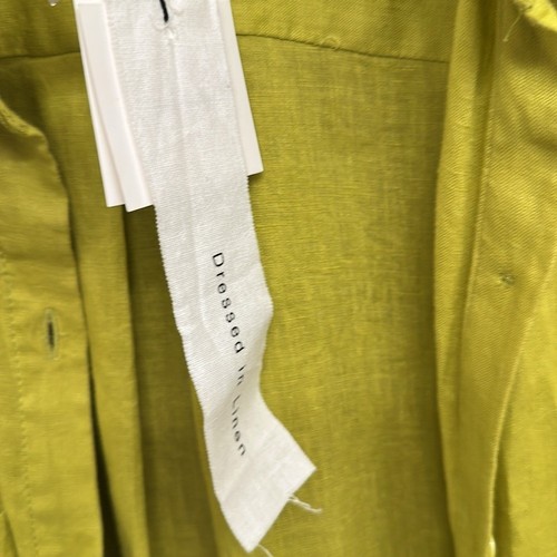 Zara Linen Lime Green Oversized Button Up Shirt Dress NWT Coverup Duster LARGE - Picture 6 of 6
