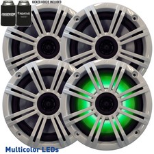 Kicker 6.5" White LED Marine Speakers 2 pairs of OEM replacement speakers