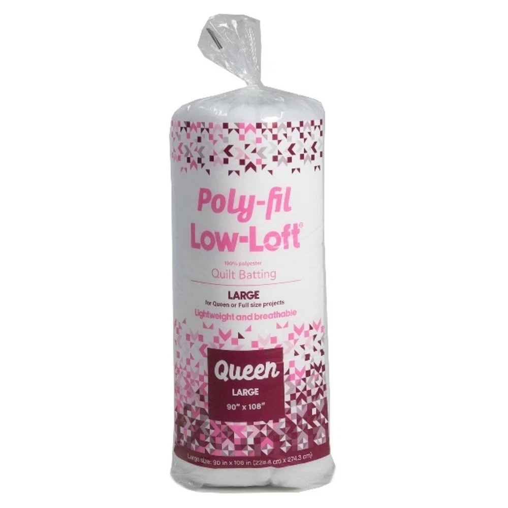 Poly-Fil Low Loft Quilt Batting, Premium Polyester Batting for Quilting, Ideal