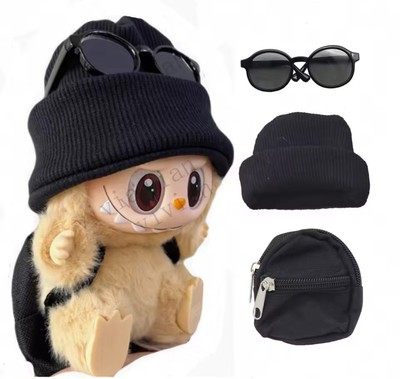 LABUBU The Monsters Puppe ersetzt Kleidung für LABUBU Just * schwarze Beanie Mütze *