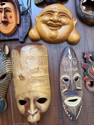 Vintage Global Hand-Carved Mask Collection – Set of 9 | eBay