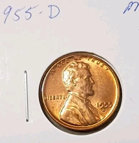 1955-D Lincoln Wheat Small Cent Denver Red Uncirculated Uncertified Error?🤯WOW