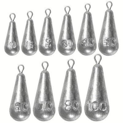 Angelgewichte Sinkers, 10 Größen tropfenförmiges Angelblei Sinkers, Barsch Cas