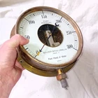 LARGE 8" DIAL VINTAGE BRASS PUMP PRESSURE GUAGE SULZER BROS LTD STEAMPUNK STEAM