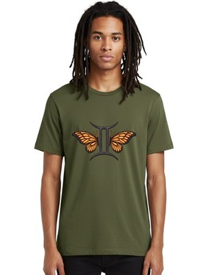 Gemini Mens Graphic Tee, 100% Cotton, Casual Summer Wear