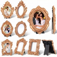 10 Pcs Mini Gold Picture Frames, Small Flower Vintage Picture Frames Antique ...